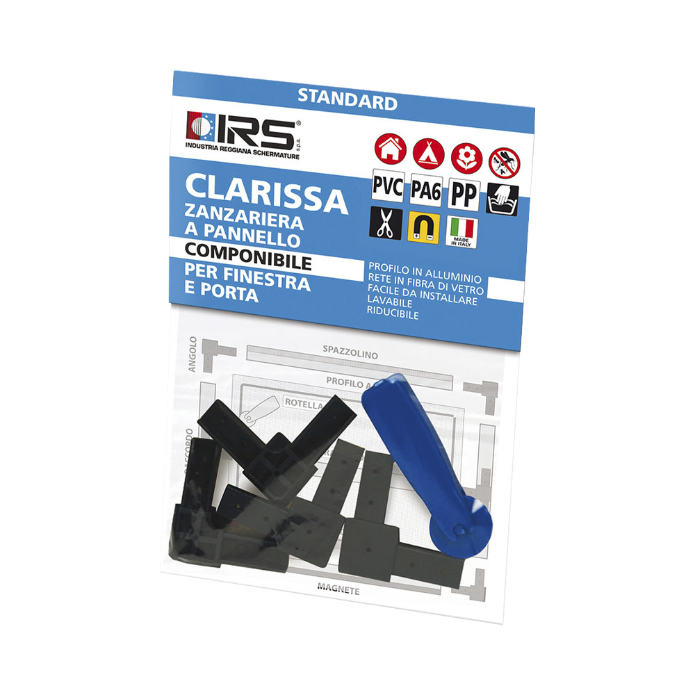 Accessori per zanzariere clarissa irs - 4 angoli e rotella.