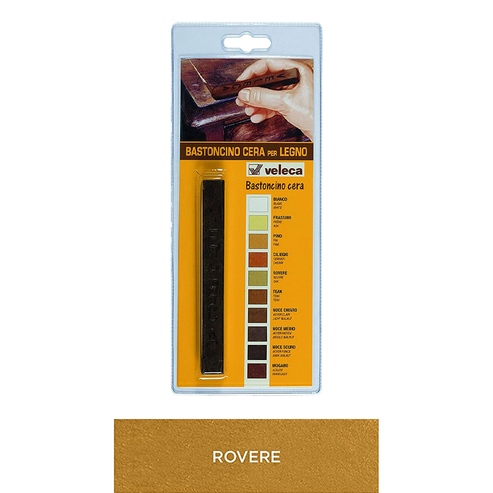 Bastoncino cera per restauro e manutenzione legno veleca - rovere chiaro.