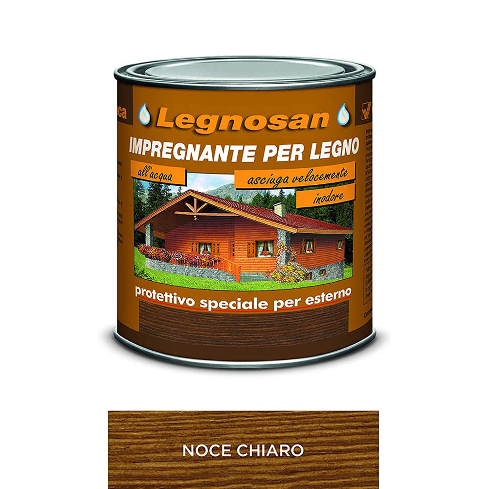 Impregnante all'Acqua per Legno Esterno Legnosan 2,5 Lt VELECA - Noce Chiaro