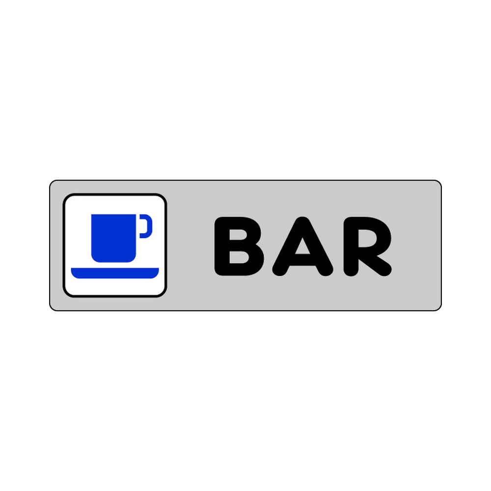 Cartello in carta autoadesiva 15x5 cm - bar.