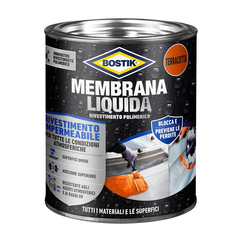 Membrana liquida rivestimento polimerico 1 kg bostik - terracotta.