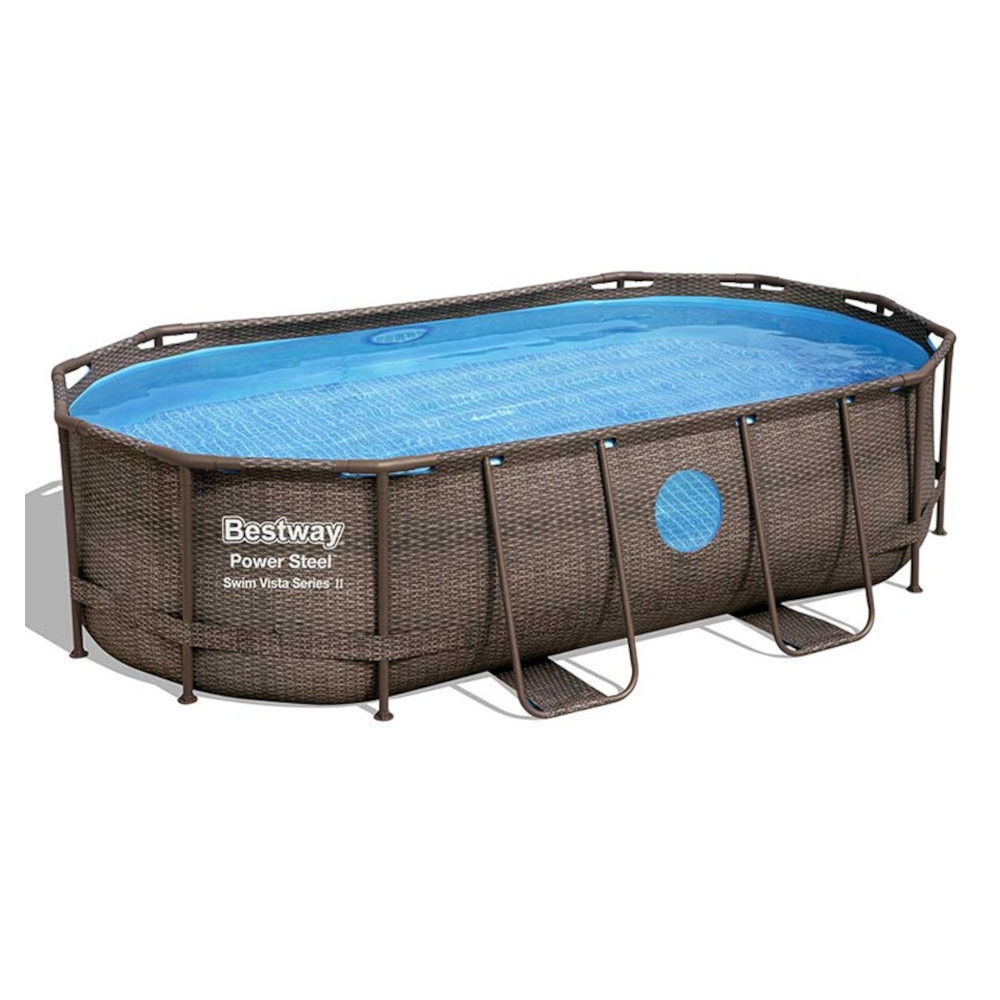 Piscina Ovale Power Steel Swim Vista 427x250x100h cm BESTWAY - Effetto Vimini