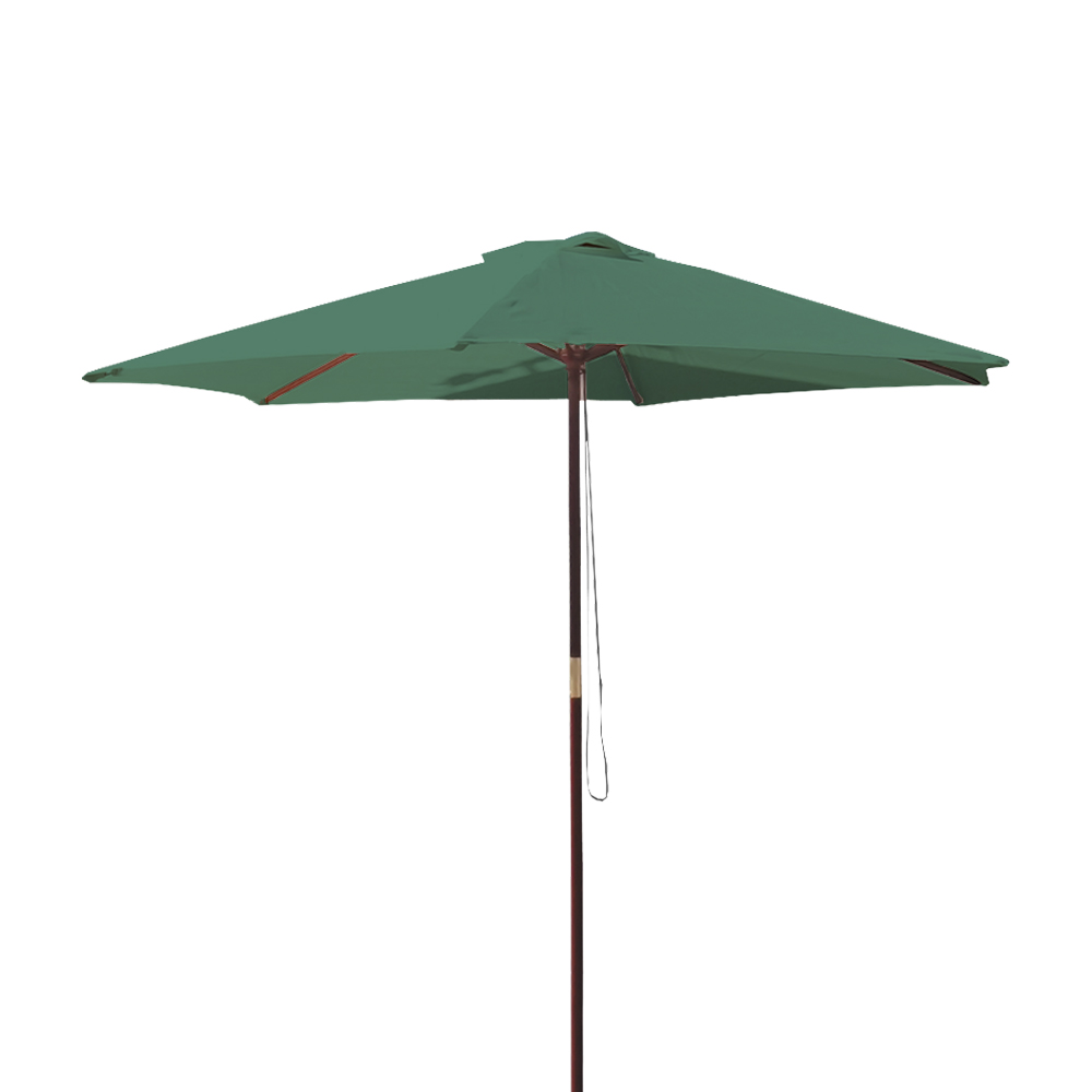 Ombrellone in Legno Tondo 250 cm a 6 Stecche - Verde