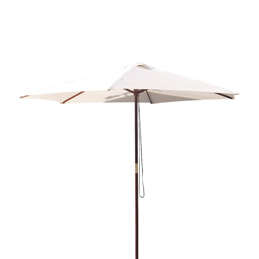 Ombrellone in legno tondo 250 cm a 6 stecche - bianco.