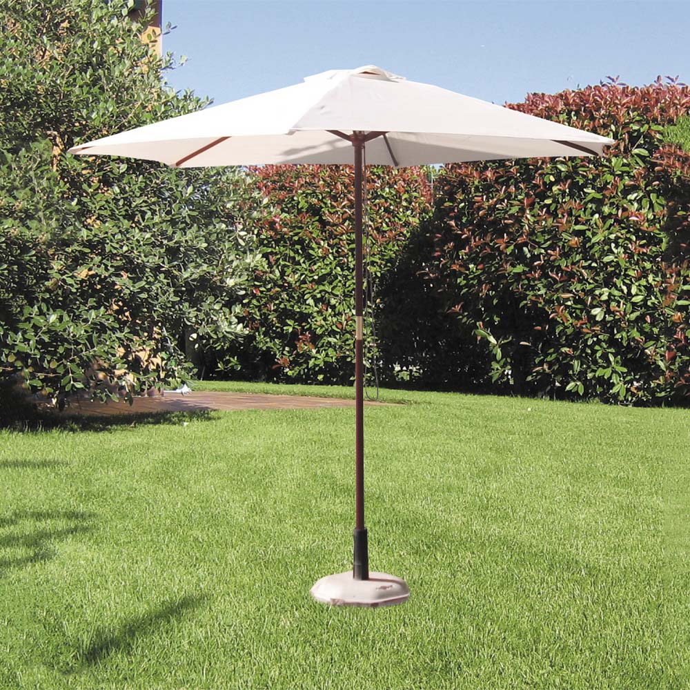 Ombrellone in Legno Tondo 250 cm a 6 Stecche - Bianco