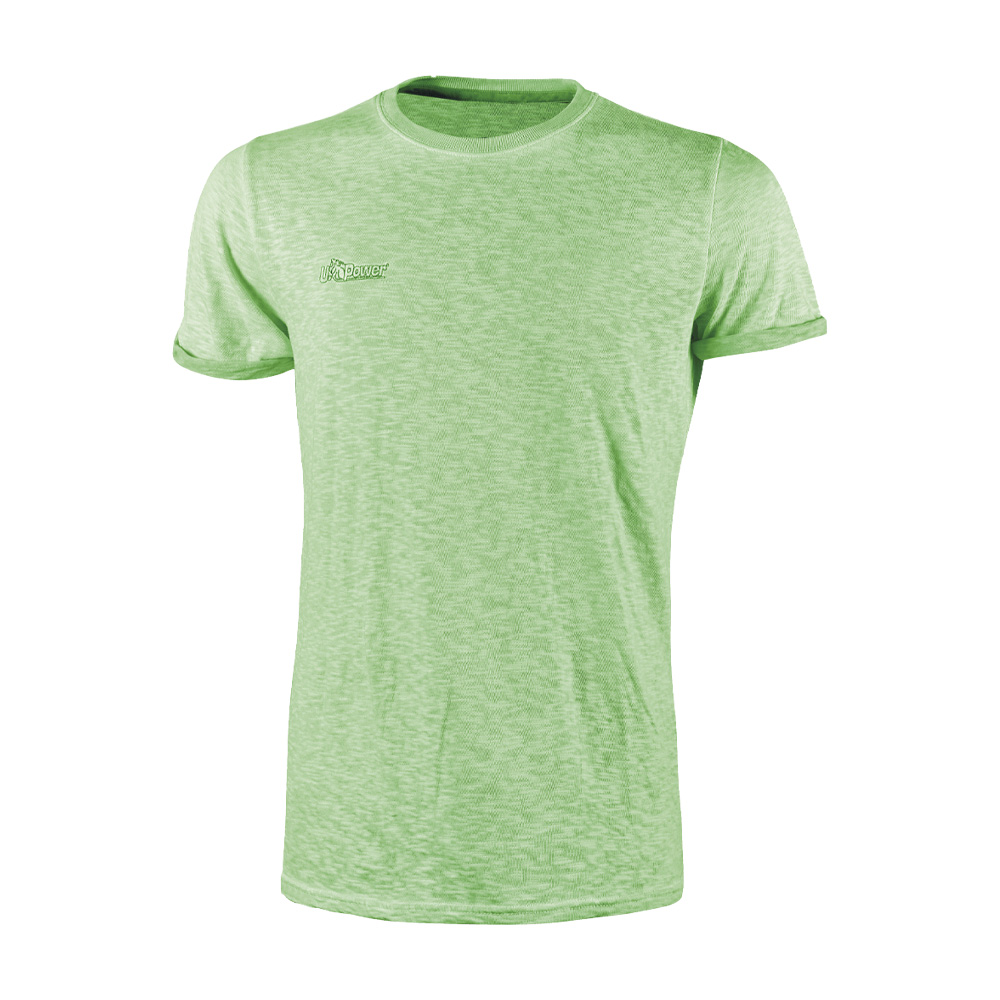 T-shirt cotone fiammato enjoy fluo green u-power - taglia xxl.