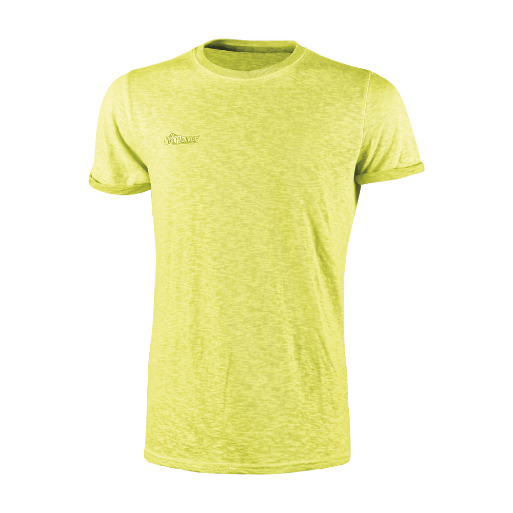 T-Shirt Cotone Fiammato Enjoy Fluo Yellow U-POWER - Taglia XL