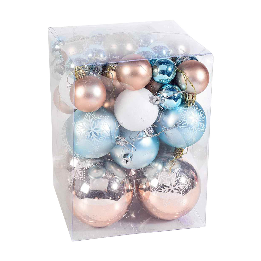 Set palline colorate per addobbi natalizi 50 pz fercolor - 5 misure assortite.
