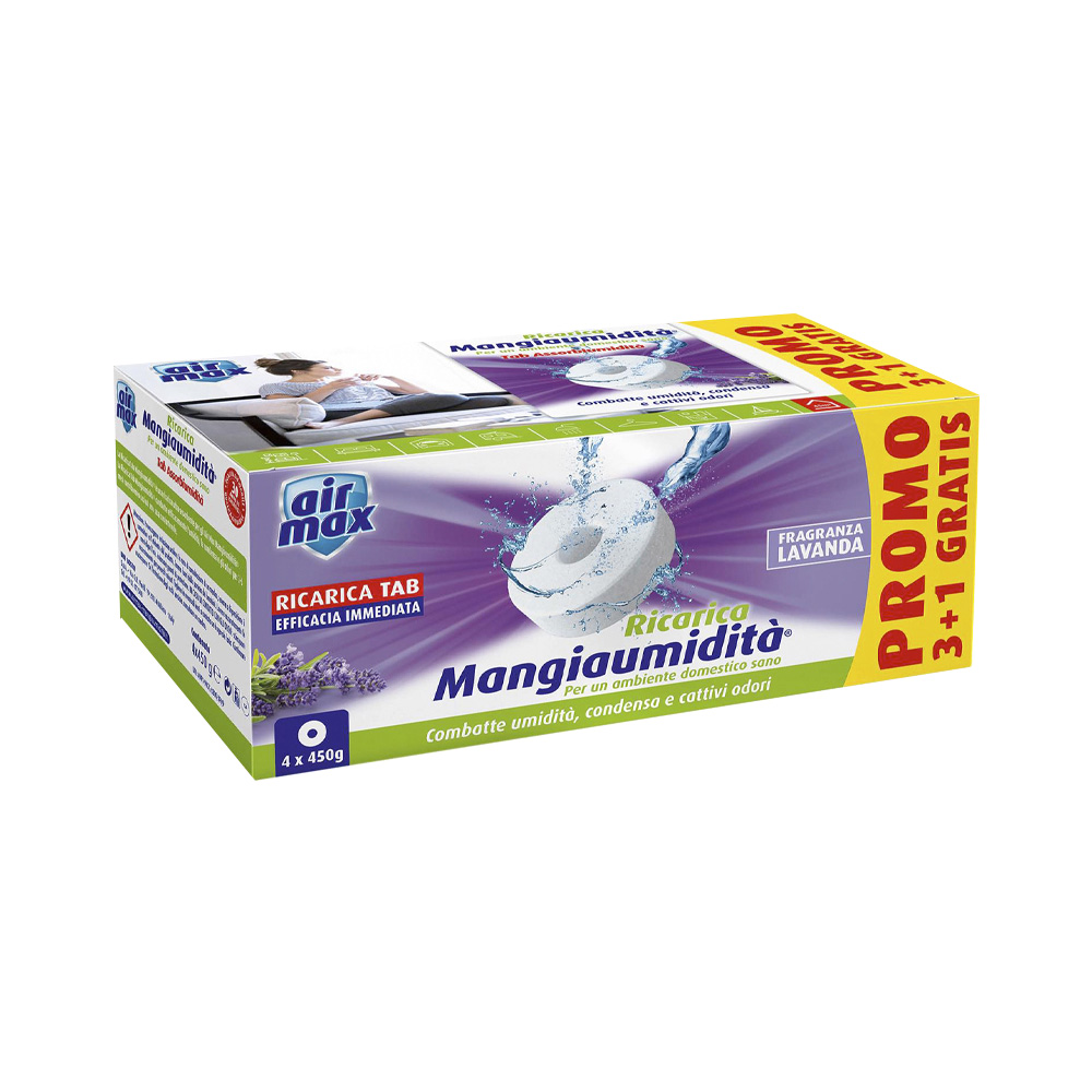 Ricarica tab assorbi umidit� fragranza lavanda air max 4x450 gr.