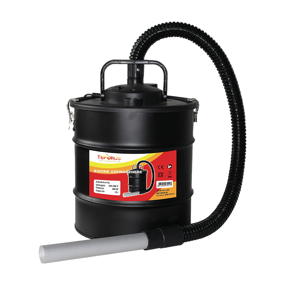 Bidone aspiracenere 15 lt fuocovivo 800w teporus - filtro hepa.