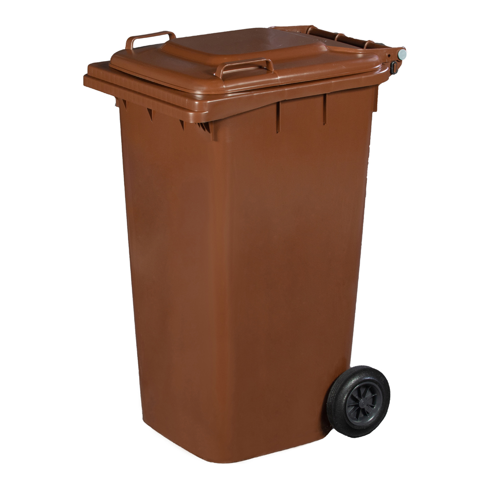 Secchio Pattumiera con Ruote 240 LT FERLIVING - Marrone