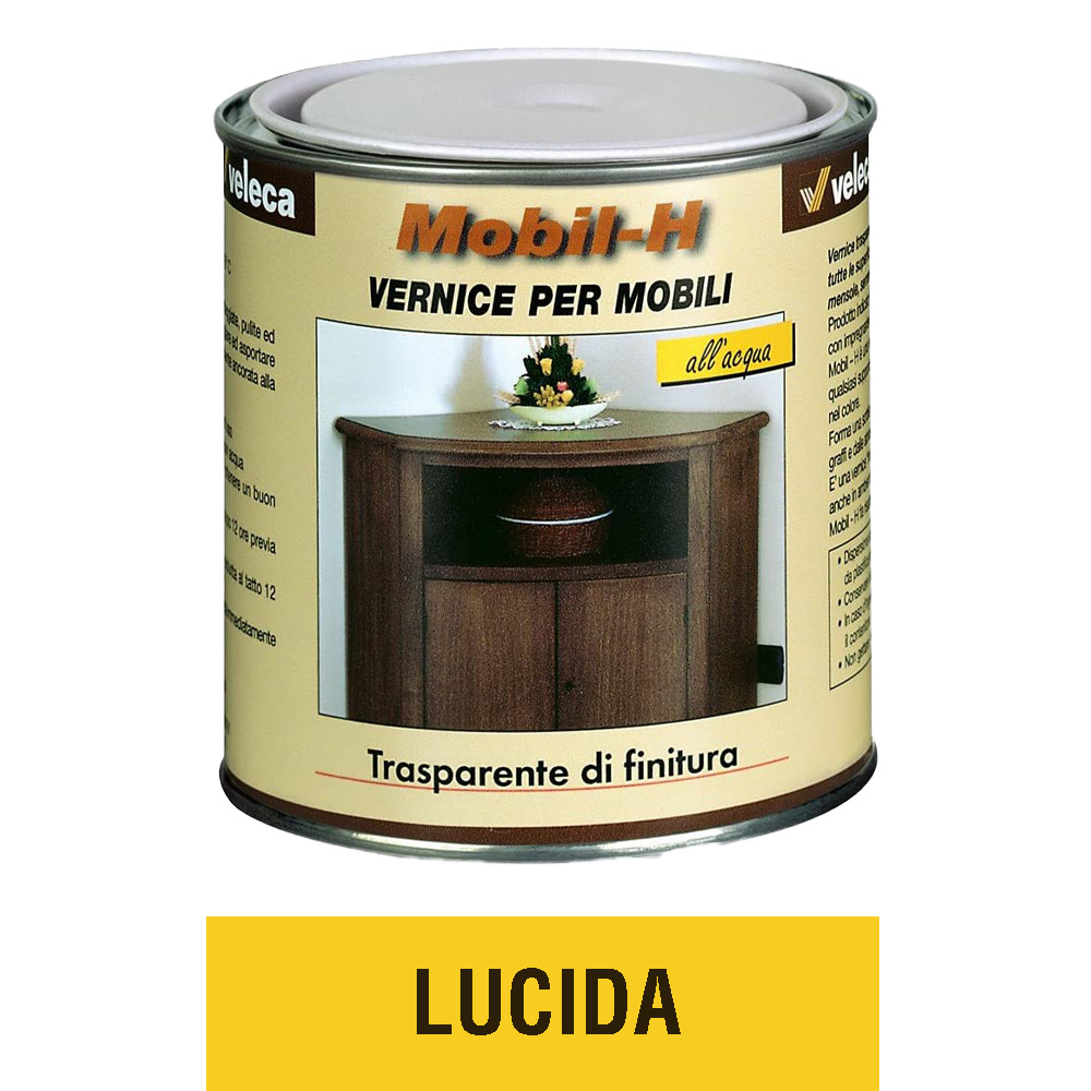 Vernice all'acqua mobil-h lucida veleca 750 ml.