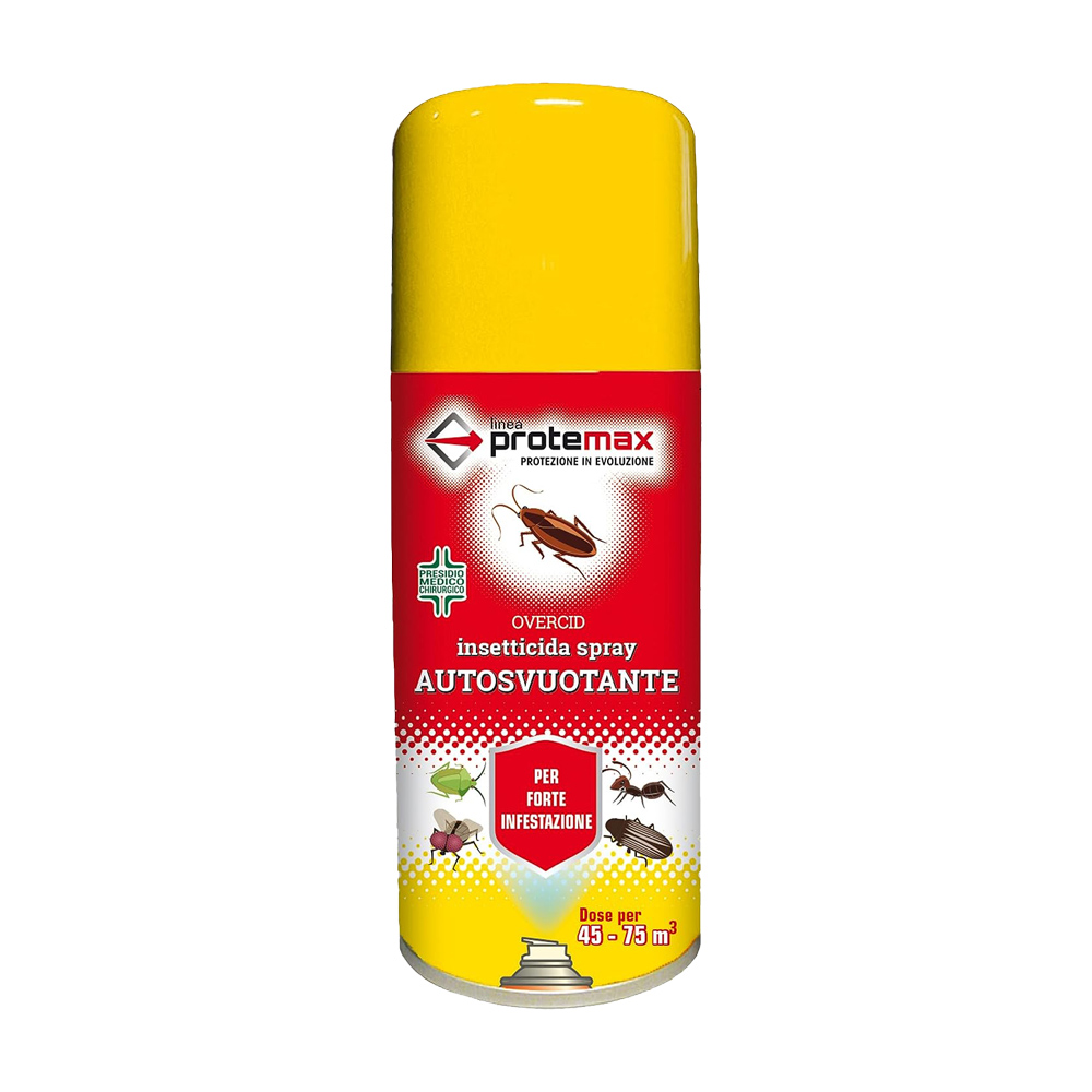 Insetticida spray autosvuotante overcid 150 ml protemax - abbattimento immediato.