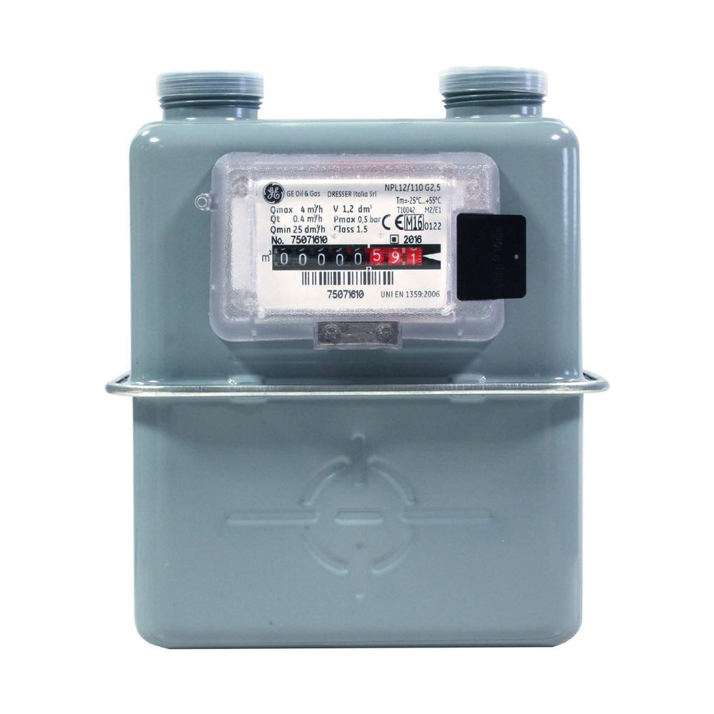 Contatore volumetrico a parete per gas gpl metano.