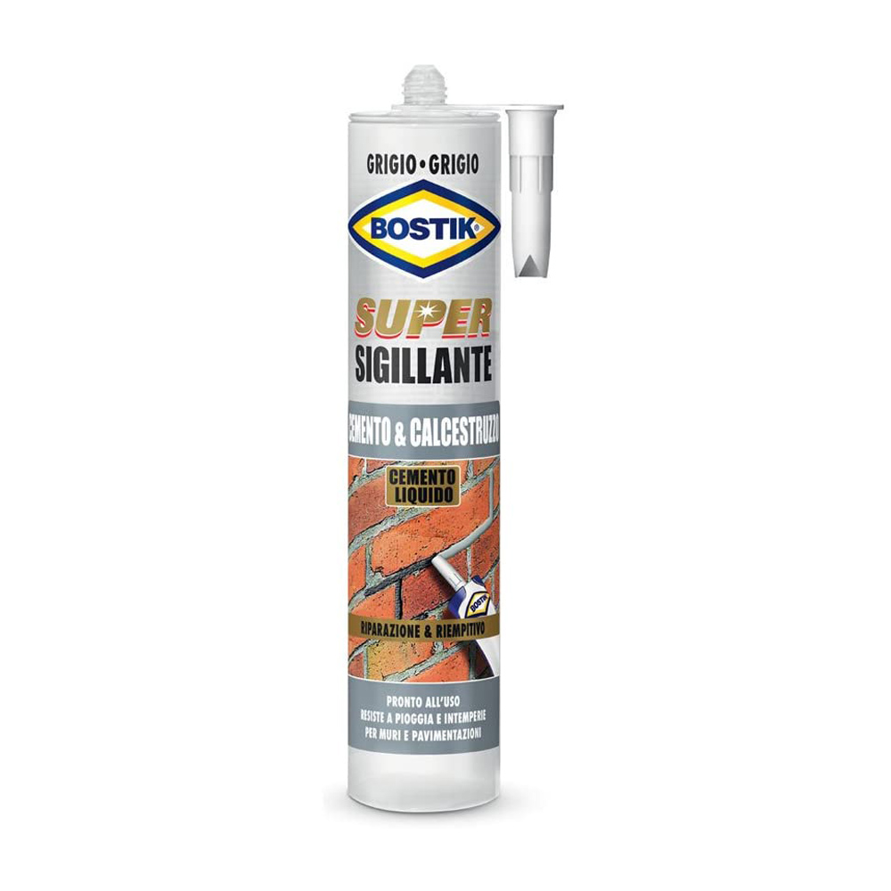 Silicone Super Sigillante Cemento e Calcestruzzo 500 gr BOSTIK - Grigio Cemento
