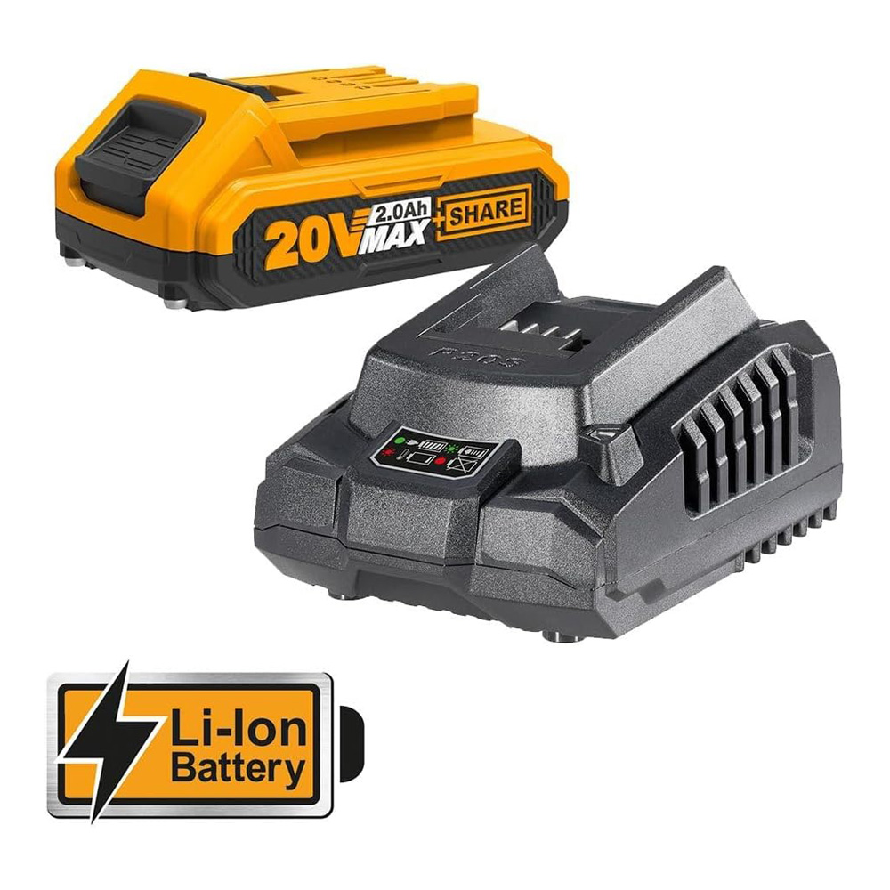 Rivettatrice 20V Brushless INGCO - Batteria 2.0Ah, Caricatore e Kit 100 Rivetti