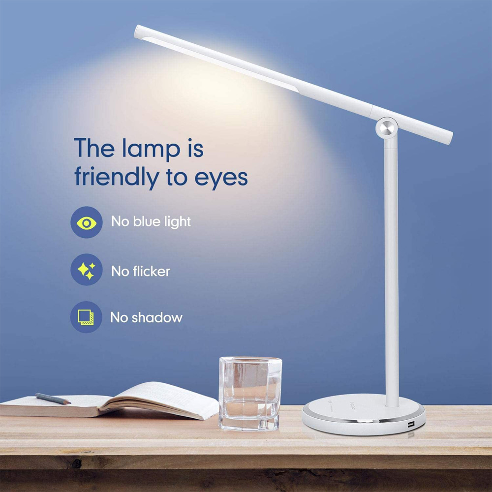 Lampada LED da Scrivania 8W 3000/6000K Bianco AIGOSTAR - Uscita USB