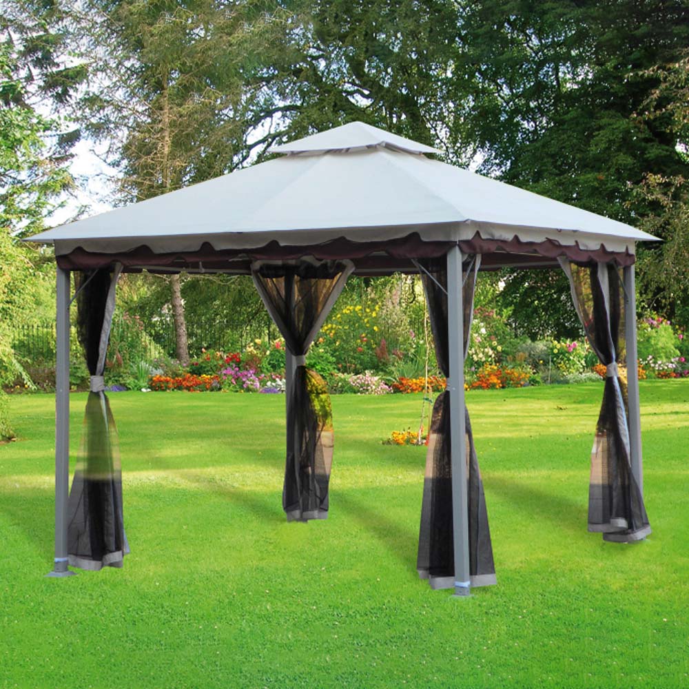 Gazebo in Acciaio Smeralda 300x300 cm FERLIVING con Teli Zanzariera
