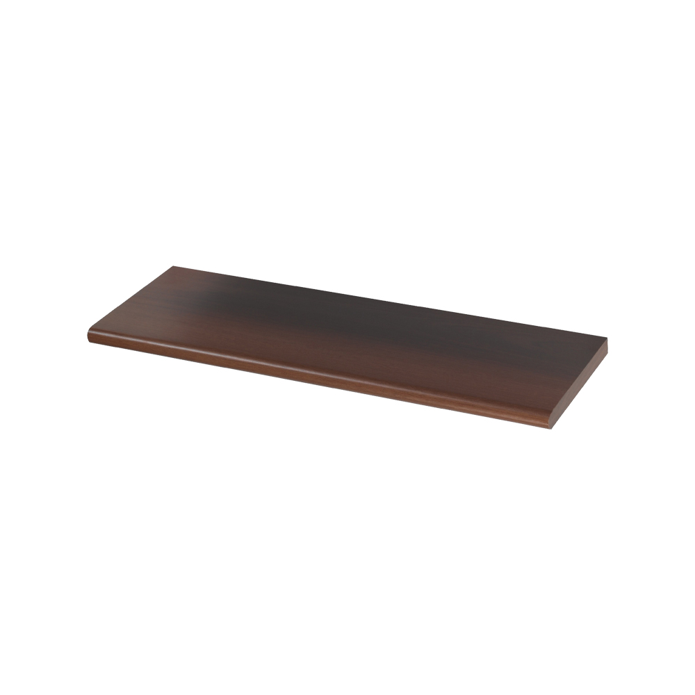 Mensola in legno con bordo stondato ferliving - noce 60x20x1,8 cm.
