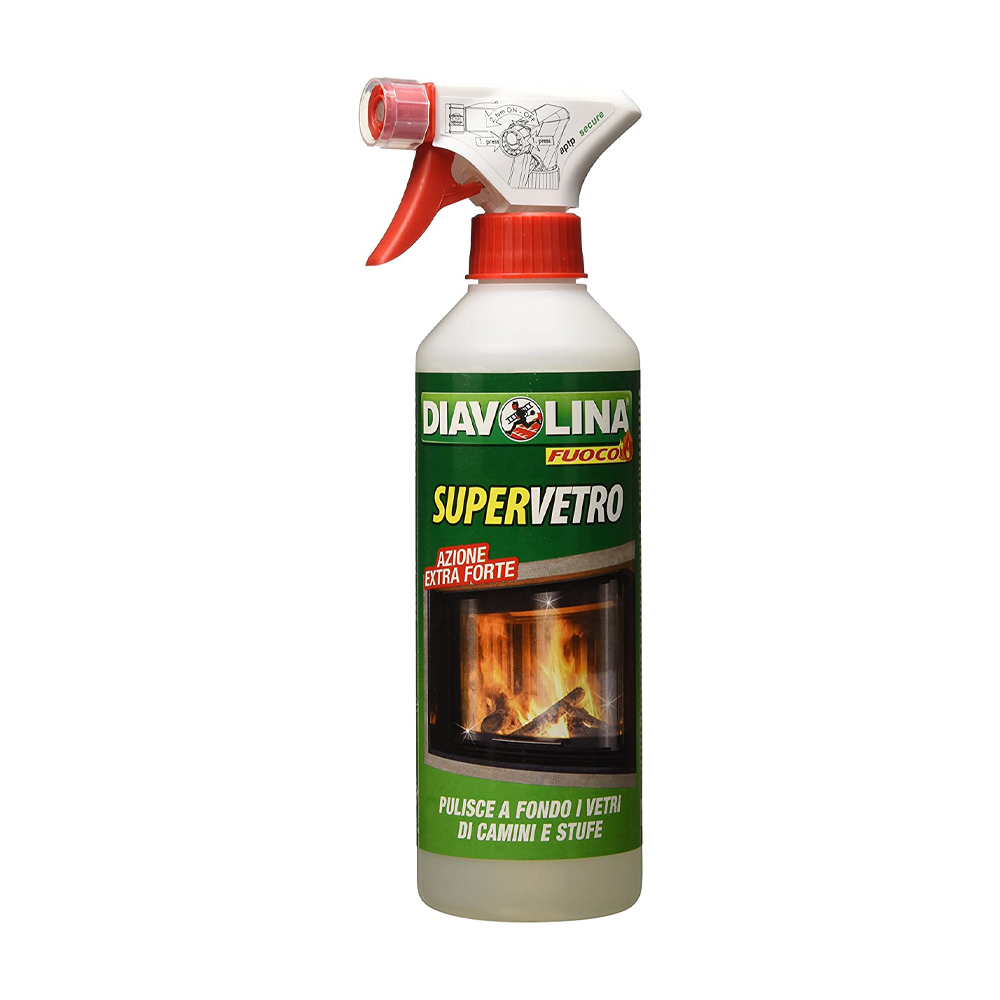 Rimuovi fuliggine supervetro 500 ml diavolina - per vetri di camini e stufe.