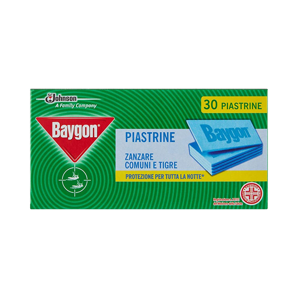 Piastrine ad azione prolungata di ricambio baygon - 30 pezzi.