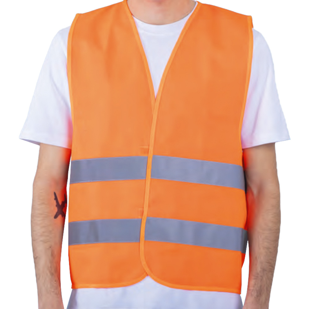 Gilet ad Alta Visibilità Arancione Omologato FERWORK - Taglia Unica