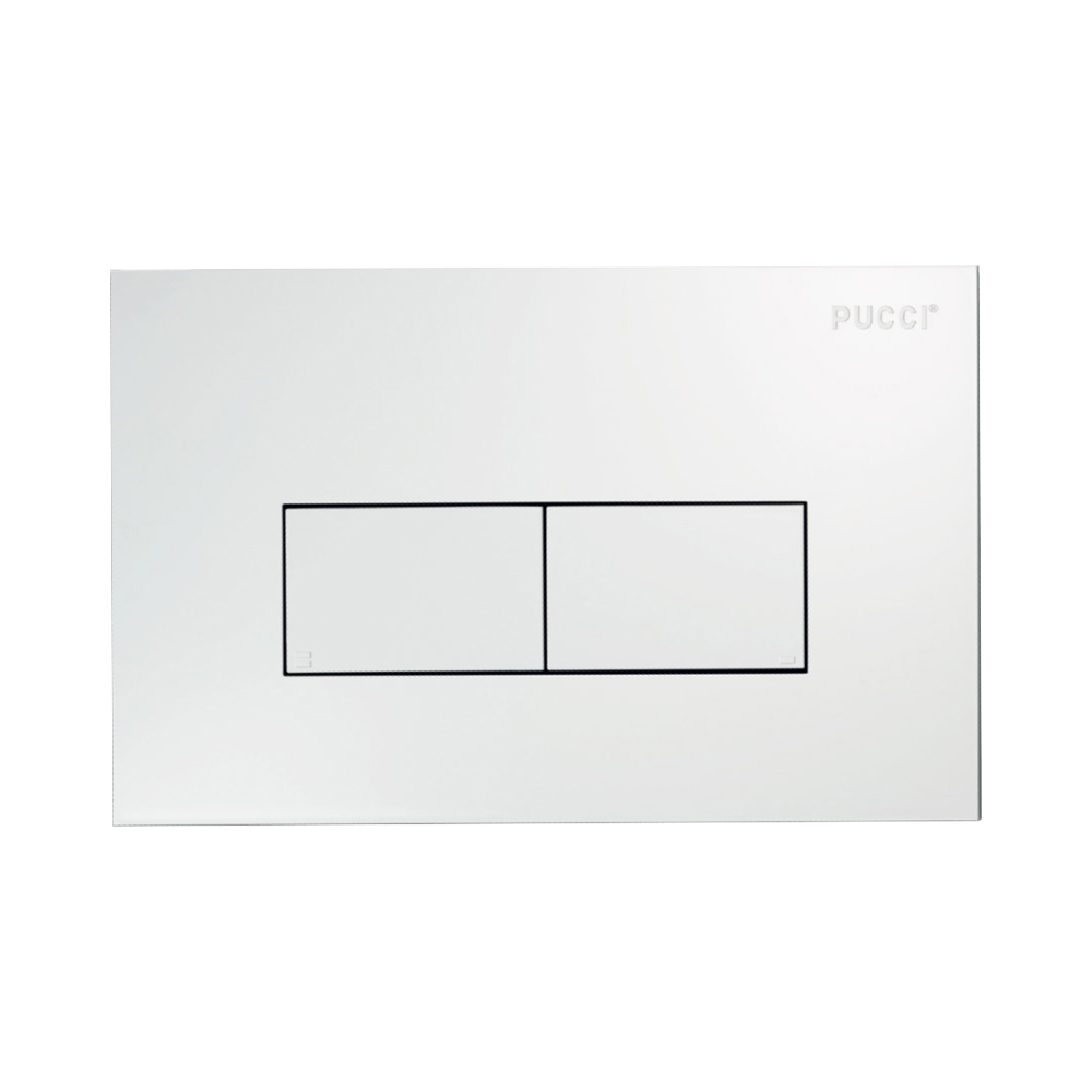 Placca per cassette di scarico eco 2 pulsanti 28x18 cm pucci - bianco.