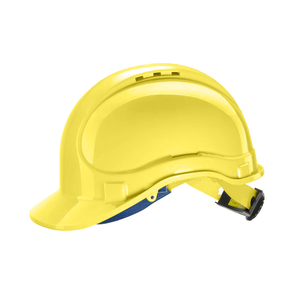 Elmetto protettivo da lavoro omologato con cinturino sottogola ferwork - giallo.