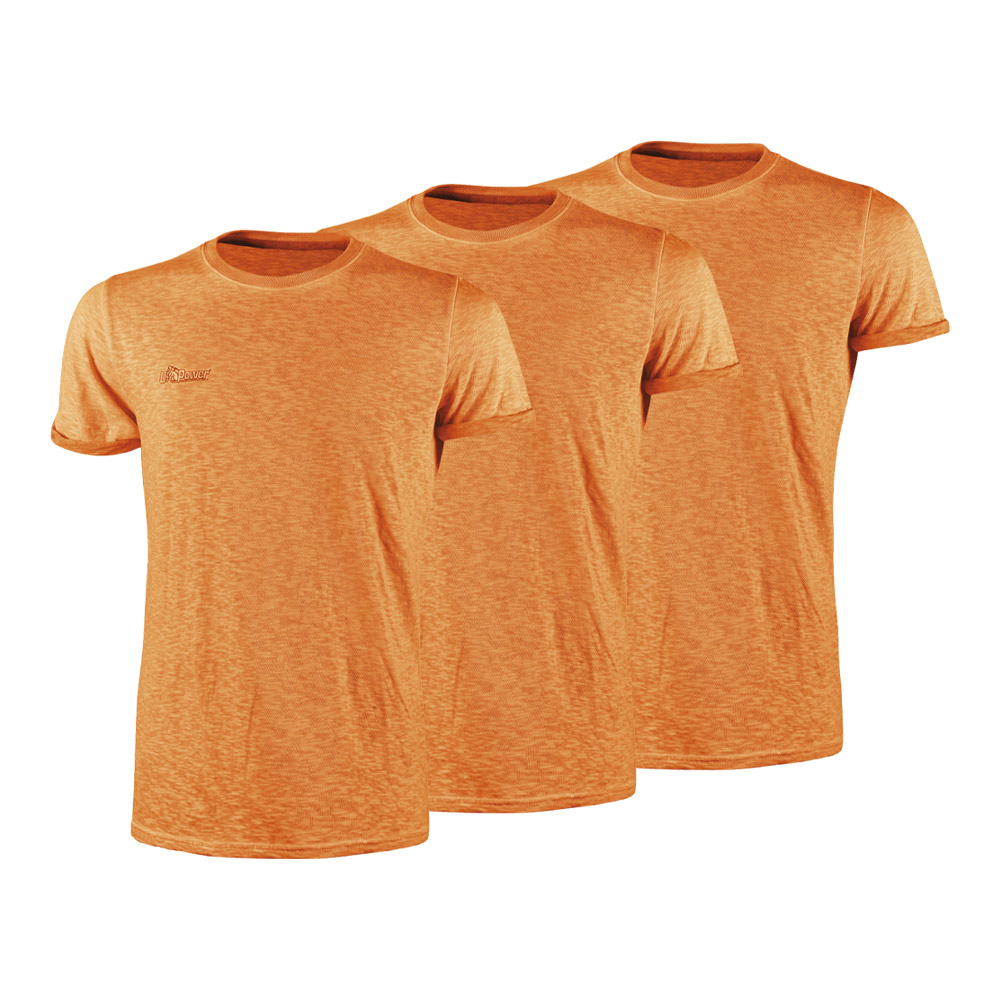 x3 T-Shirt Cotone Fiammato Enjoy Fluo Orange U-POWER - Taglia XL