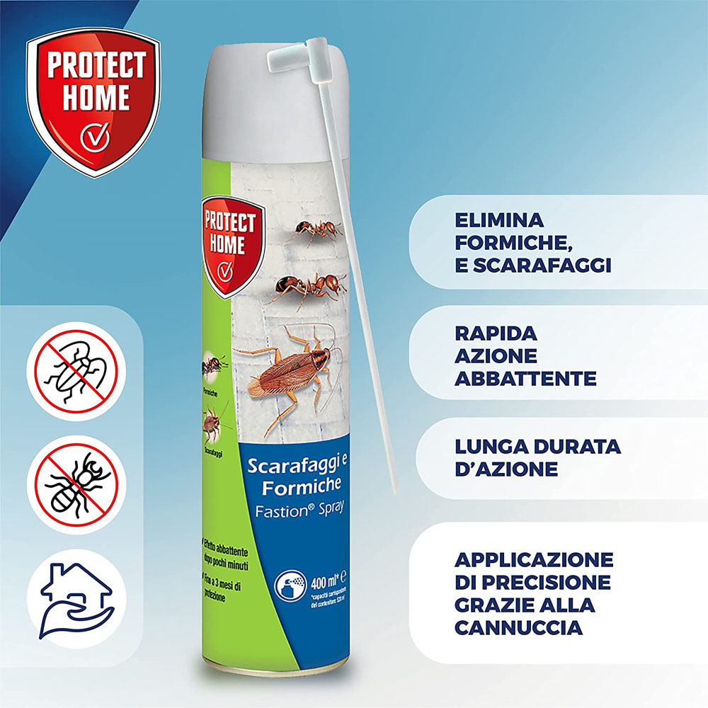 Fastion Spray Scarafaggi e Formiche 400 ml PROTECT HOME - Deltametrina