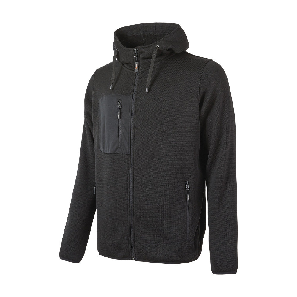 Felpa Full Zip con Cappuccio Enjoy Rainbow Black Carbon U-POWER - Taglia L