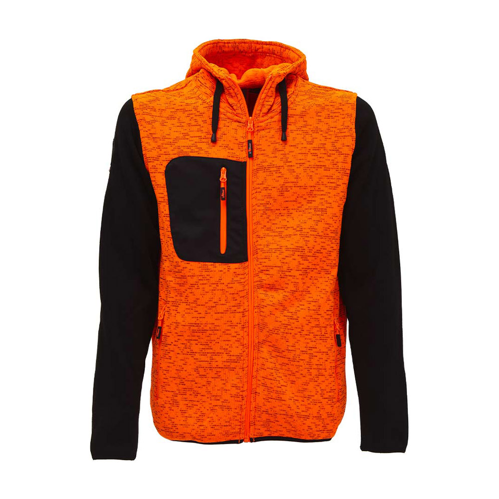 Felpa Full Zip con Cappuccio Enjoy Rainbow Orange Fluo U-POWER - Taglia M