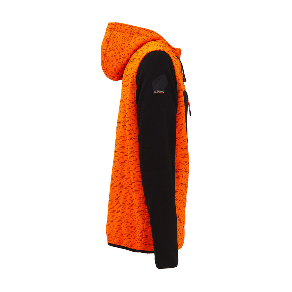 Felpa Full Zip con Cappuccio Enjoy Rainbow Orange Fluo U-POWER - Taglia M