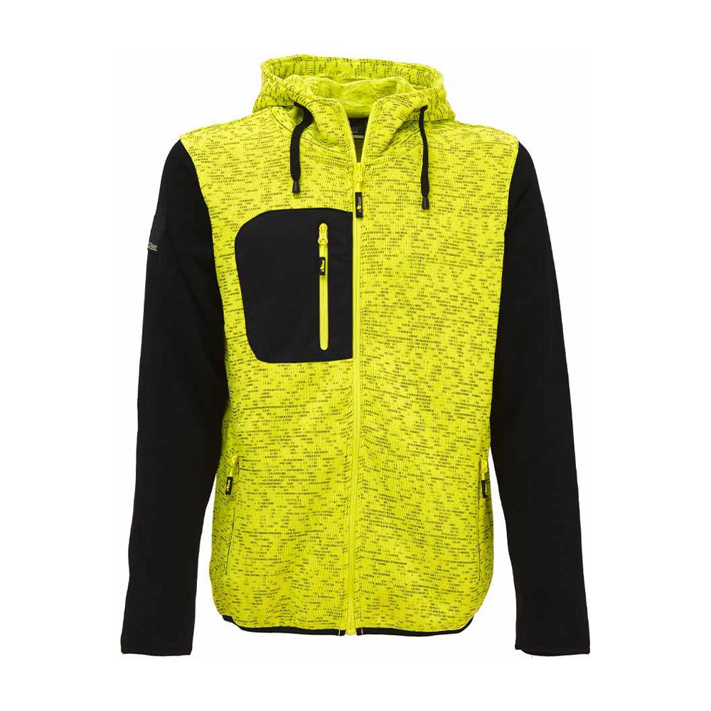 Felpa Full Zip con Cappuccio Enjoy Rainbow Giallo Fluo U-POWER - Taglia M