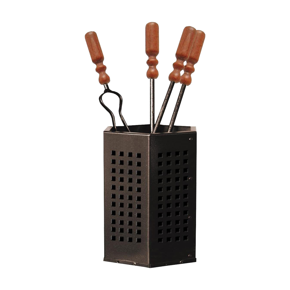 Set Camino in Acciaio Box FERLIVING - con Supporto e 4 Attrezzi