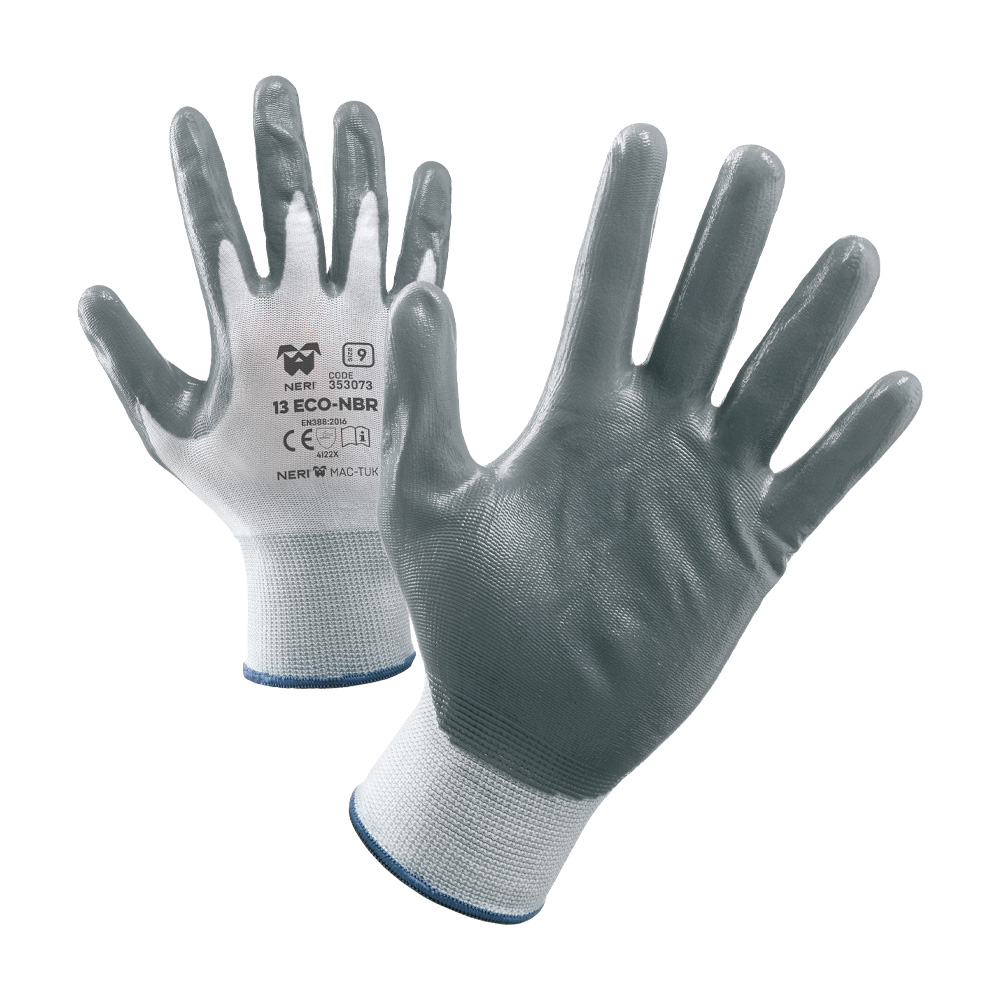 Guanti in Nylon con Palmo in Nitrile NBR 13 Eco FERWORK - Taglia 10