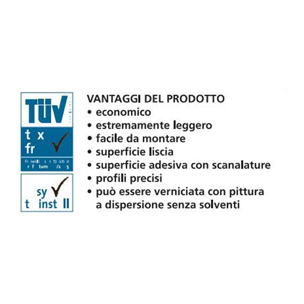 Cornice in Polistirene Estruso E25 15 x 25 mm DECOSA - 2 Metri Lineari