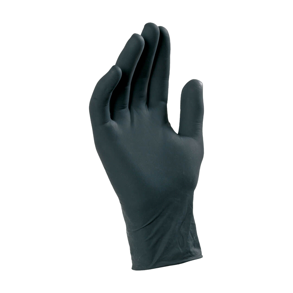 Guanti in nitrile spessorati 0,16 mm taglia m nero ferwork - conf. 50 pz.