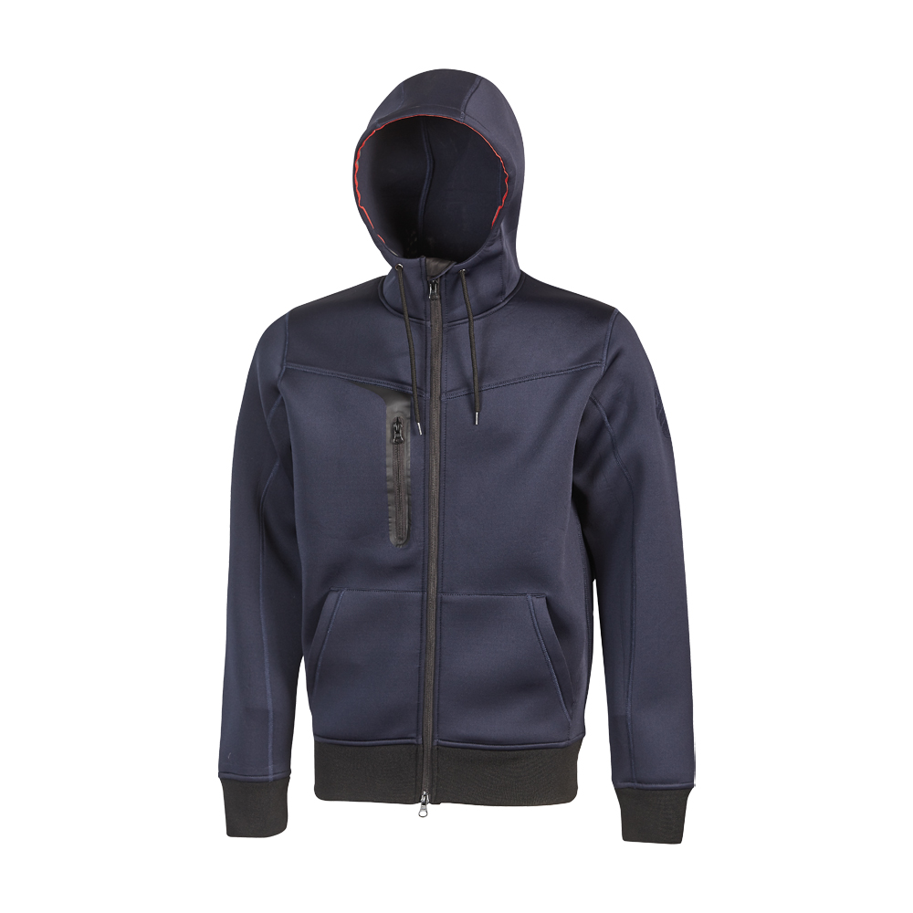 Felpa full zip con cappuccio performance tasty deep blue u-power - taglia xxl.